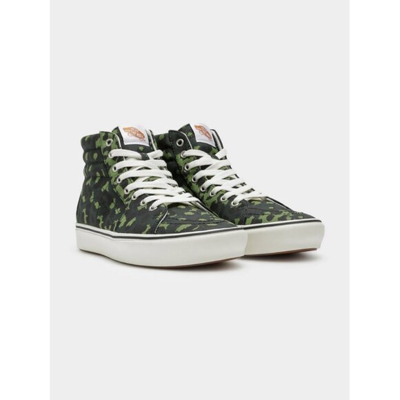 Vans Comfycush SK8 Hi Sneakers in Cactus Green Leopard - Picture 2 of 16